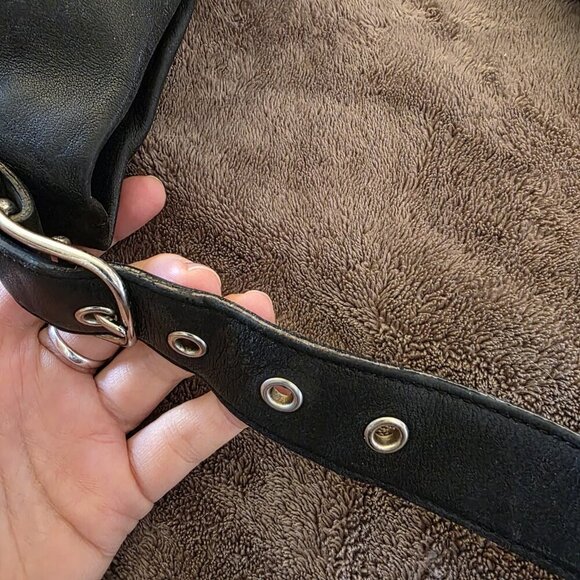 Vintage Coach Legacy Gloved Tan 9186 Black Leather Bucket Shoulder Bag Hobo - Picture 11 of 16